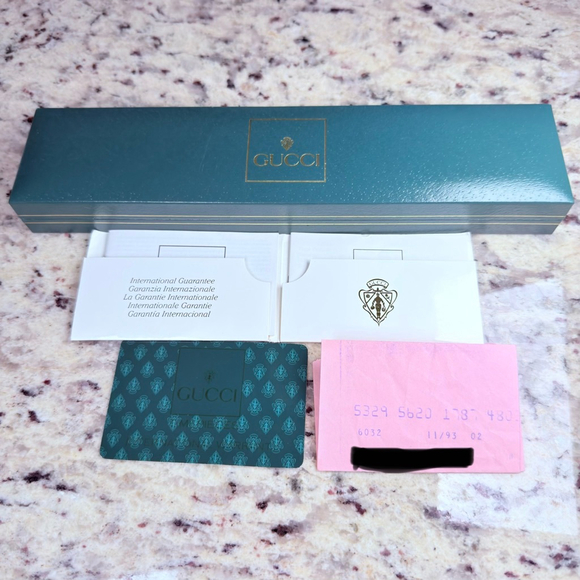GUCCI Ladies 18K Gold Plated 4500L Swiss Watch VTG Box Papers Receipt BNIB 90's - Picture 12 of 13